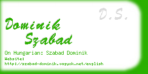 dominik szabad business card